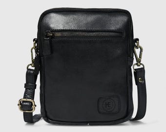 Oxblood Leather Sling Bag, Handmade Crossbody Travel Purse