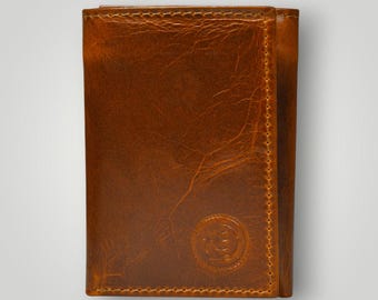 Genuine Leather Vertical Bifold Wallet | Slim RFID Blocking Travel Organizer