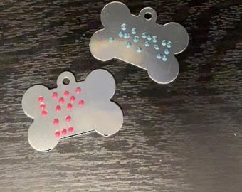 Custom Braille Dog Tag | Bone Shape Pet ID Tag | Accessible