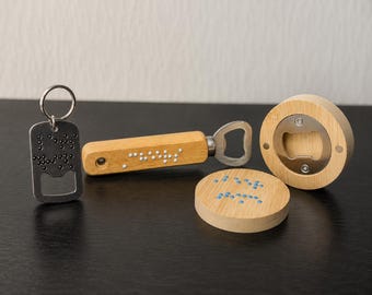 Custom Braille Bottle Openers | Accessible Gift