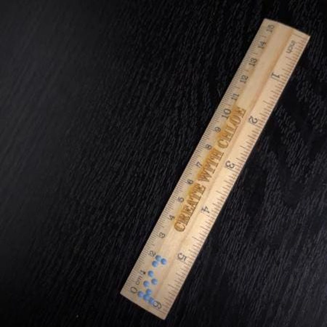Braille Scale Ruler Personalised Braille Wooden Ruler | Custom Engraved 15cm Ruler ...
