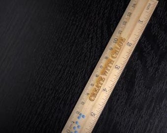 Personalised Braille Wooden Ruler | Custom Engraved 15cm Ruler | Accessible Stationery
