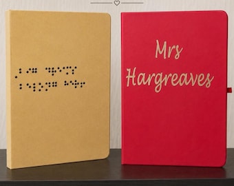 Personalised Notebooks – Custom Names & Braille Designs