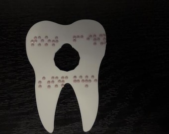 Personalised Acrylic Tooth Bank | Tooth Fairy Keepsake | Custom Braille Coin Slot