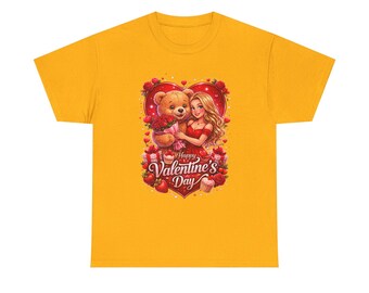 Valentine's Day Love Bear Couple T-Shirt | Romantic Heart Graphic