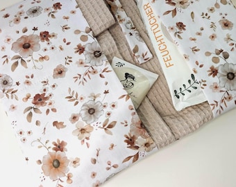 Diaper bag including mini washcloths FLORAL | Diaper bag organizer | Baby essentials | Baby gift | Baby diaper organizer