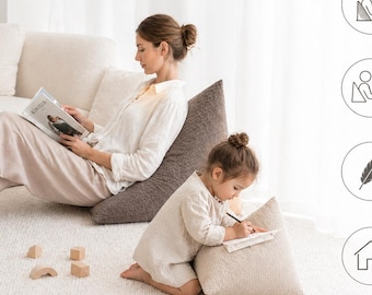 Berlingot Cushions S M L | Floor Cushions for Adults & Children | Reading Cushions for Back Support | Yoga Meditation Cushions | Lounge Seat Cushions | Corduroy Cushions