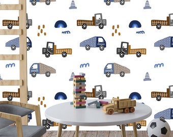 Dump truck Decal, Construction Truck Wall Stickers, Pattern Decal, Wallpaper Decals, Boys Room, Wall Sticker Decals, Peel and Stick Decals