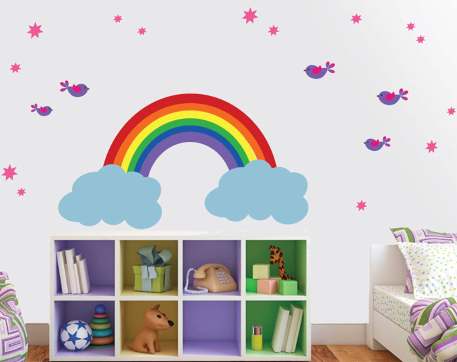 Wall Decal Rainbow Wall Decal Childrens Reusable Wall Etsy