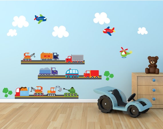 cars fabric wall decal reusable eco-friendly non-toxic | etsy