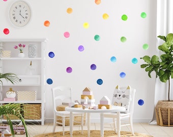 Watercolor Dot Circle Decal, Watercolor Circle Wall Stickers, Wall Stickers, Nursery Decal, Kids Room Decal, Wallpaper, Pattern