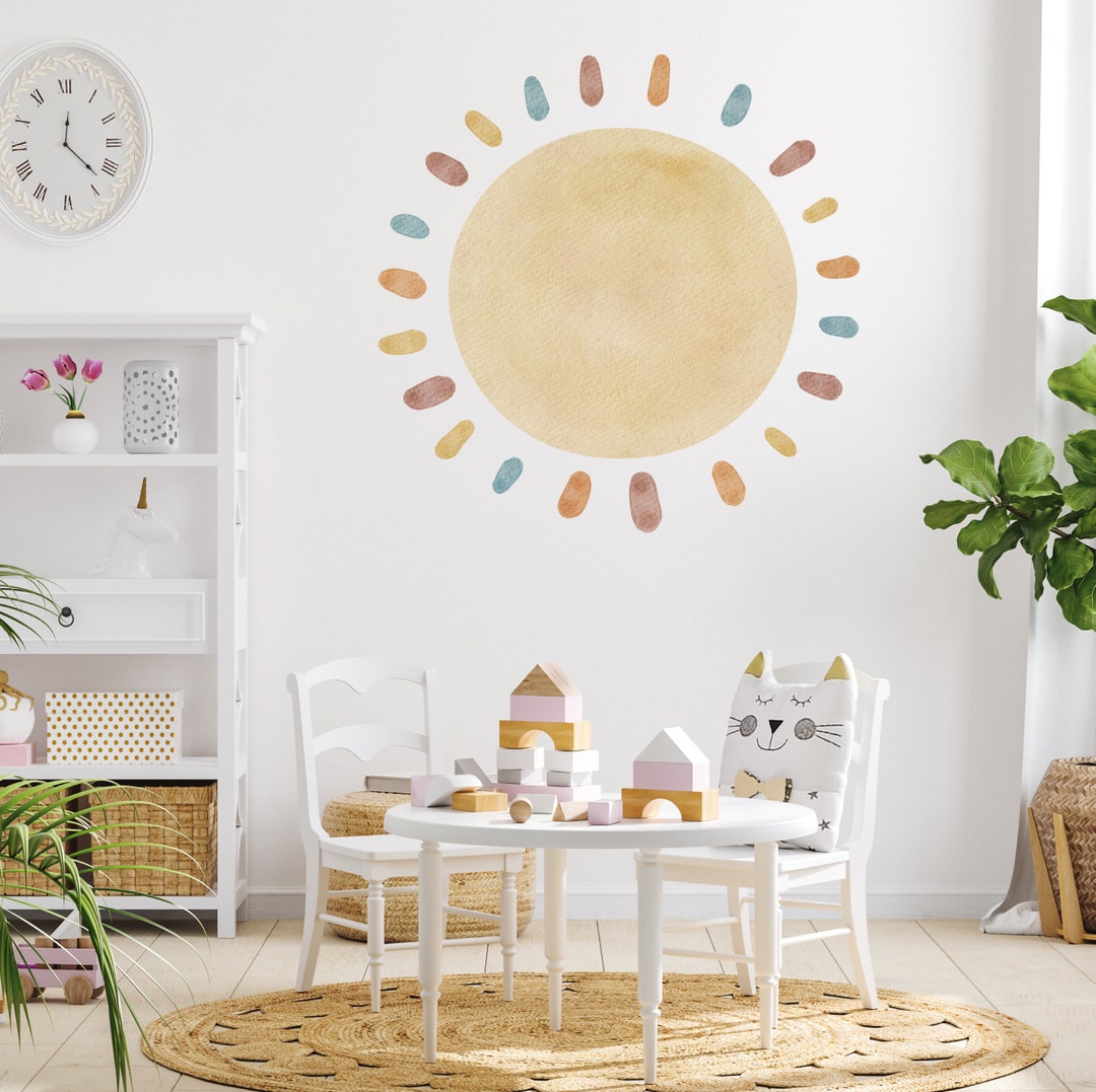 Rising Sun Wall Decal Sun Wall Decal Half Sun Decal Boho - Etsy