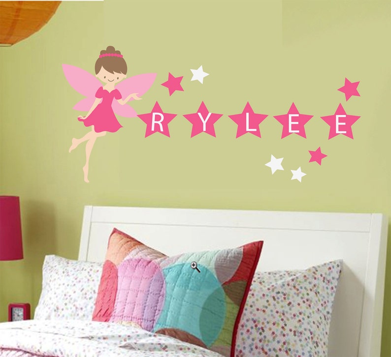 Fairy Monogram Wall Decal REUSABLE WALL DECAL