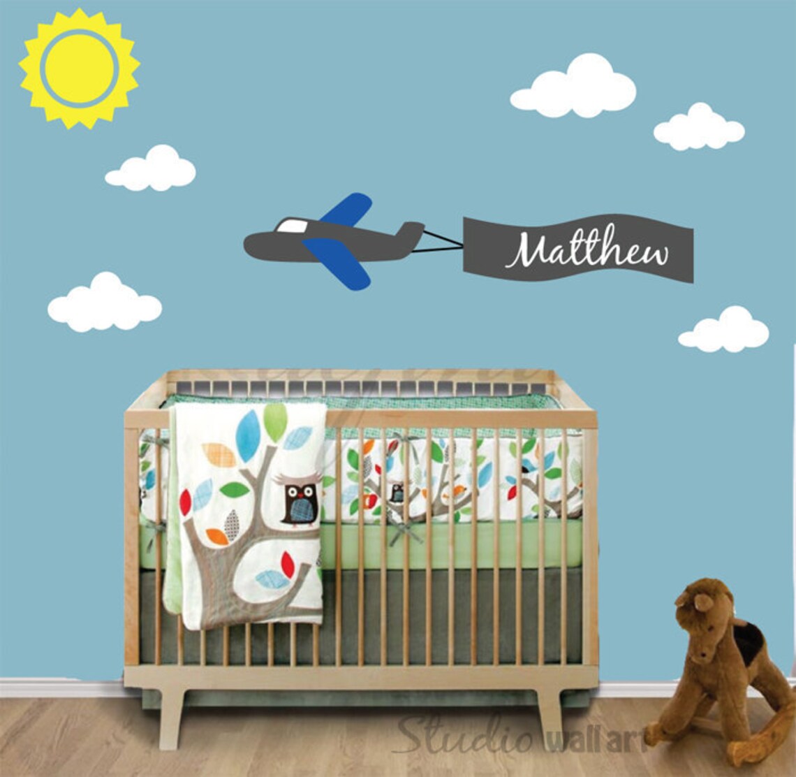 Nursery Wall Decal Airplane Wall Decal Reusable Removable - Etsy