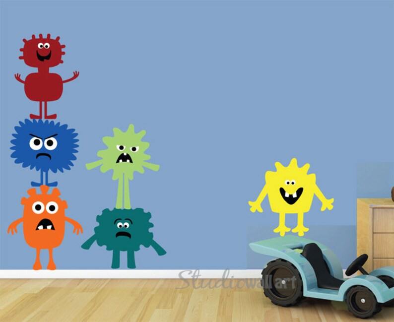 REUSABLE Wall Decal Monsters Wall Decal Reusable Etsy