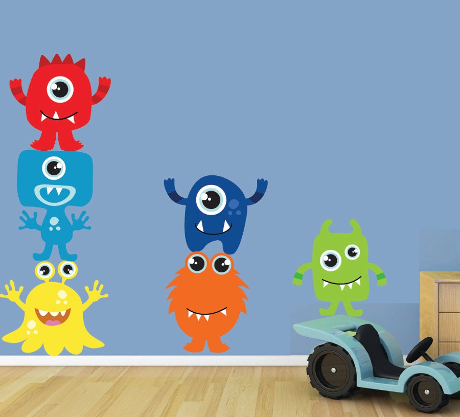 Monsters Wall Decal Reusable Wall Decal EXTRA LARGE SK325Swa Etsy