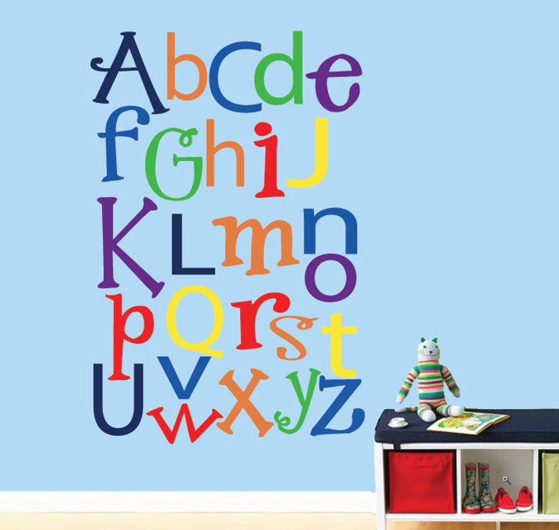 Alphabet Wall Decal LARGE Wall Decal 326LSWA Etsy