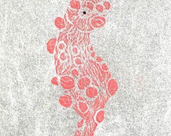 Solo Pygmy (linocut print)