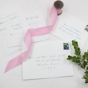 Pink Rose Silk Ribbon, Habotai ribbon, Wedding Bridal Bouquet, Styling Ribbon, bridal bouquet ribbon, Silk Ribbon, pink silk ribbon, ribbon