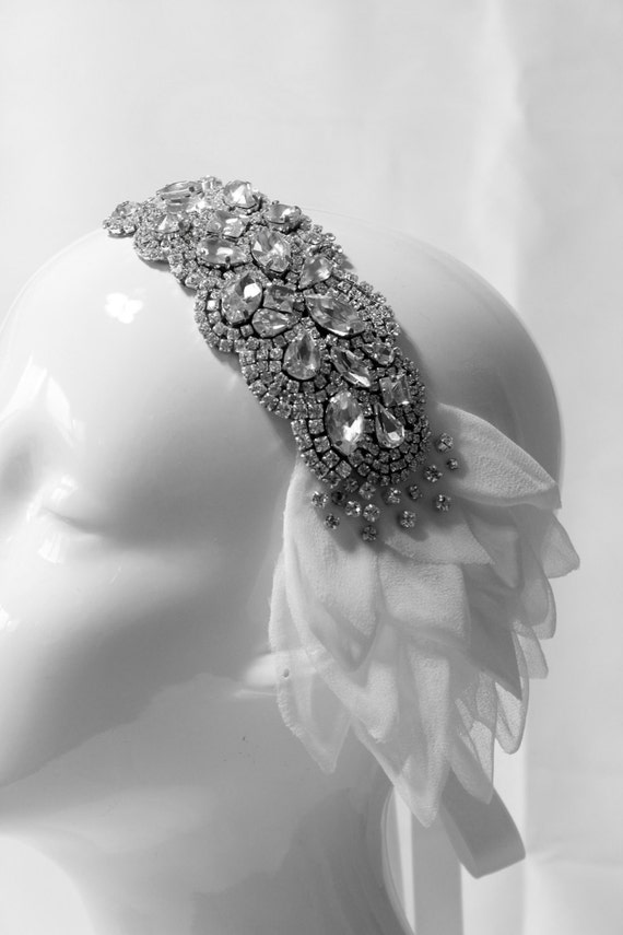 New Bridal crystal rhinestone floral headband Amazon.com : Ever Fairy Princess Flower Crystal Headpiece  main image 3