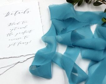 Teal Ribbon, Blue Silk Ribbon, Blue ribbon, Wedding Bridal Bouquet, Styling Ribbon, bridal bouquet ribbon, Floral Ribbon, Blue silk ribbon