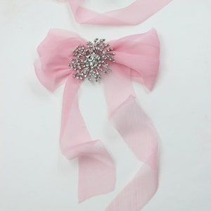Pink Silk Ribbon, Pink, Crinkle ribbon, Brooch Bridal Bouquet, Styling Ribbon, bridal bouquet ribbon, Silk Ribbon, pink silk ribbon, ribbon