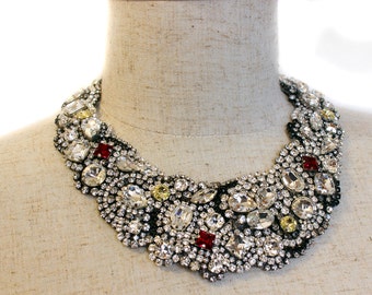 Ruby Red Swarovski Necklace Classic Rhinestone Crystal Necklace Fits Perfect, Bridal Neckdlace Statement Bridal Neckalce, Bridal Jewelry