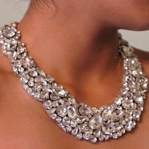 Classic Old Hollywood Rhinestone Crystal Necklace Fits Perfect On Your Neck image 1