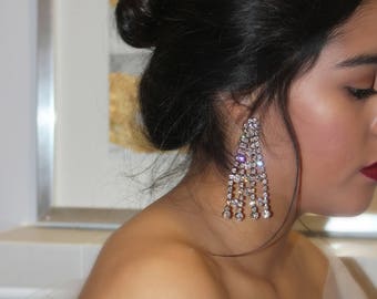 Kroonluchter Oorbellen, Strass Oorbellen, Vintage Oorbellen, Kristallen Oorbellen, Bruids oorbellen, Statement Oorbellen, Oude Hollywood, Swarovski