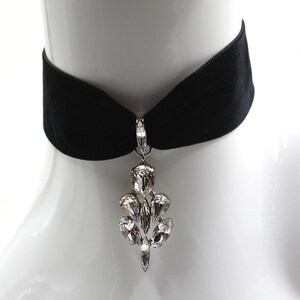 Choker, black velvet bridal choker, Diamond Choker, Crystal Choker, bridal Necklace, bridal jewelry, Silver Choker,