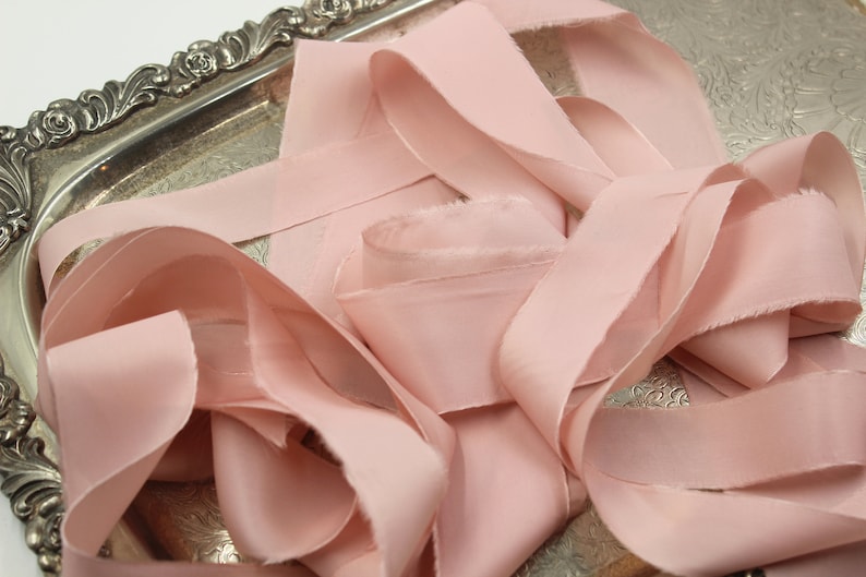 7 1/2'' Yards Silk Ribbon Pink Blush Ribbon Wedding Etsy