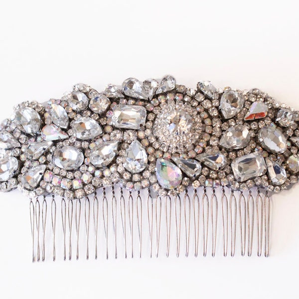 Großer Strass Haarkamm, Vintage Kristall Strass Haarkamm - Haarkamm