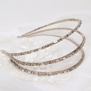 Silver Headband, Boho Bridal Headpiece, Bohemian Rhinestone Headpiece, Grecian Crystal Head, Bridal Bohemian Headpiece, Grecian Headpiece,