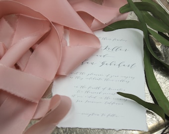 Dusty Rose Silk Ribbon, Habotai ribbon, Wedding Bridal Bouquet, Styling Ribbon, bridal bouquet ribbon, Silk Ribbon, pink silk ribbon, ribbon