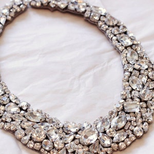 Classic Old Hollywood Rhinestone Crystal Necklace Fits Perfect On Your Neck image 2