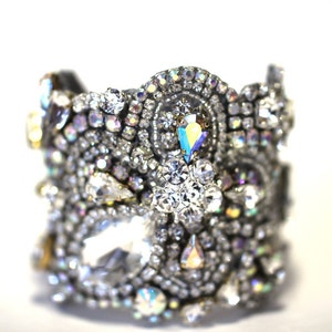 Crystal Bracelet Crystal Cuff Statement Bracelet Bracelet Wedding Jewelry Glamorous Swarovski Crystal Cuff, Bridal Cuff Vintage Bracelet