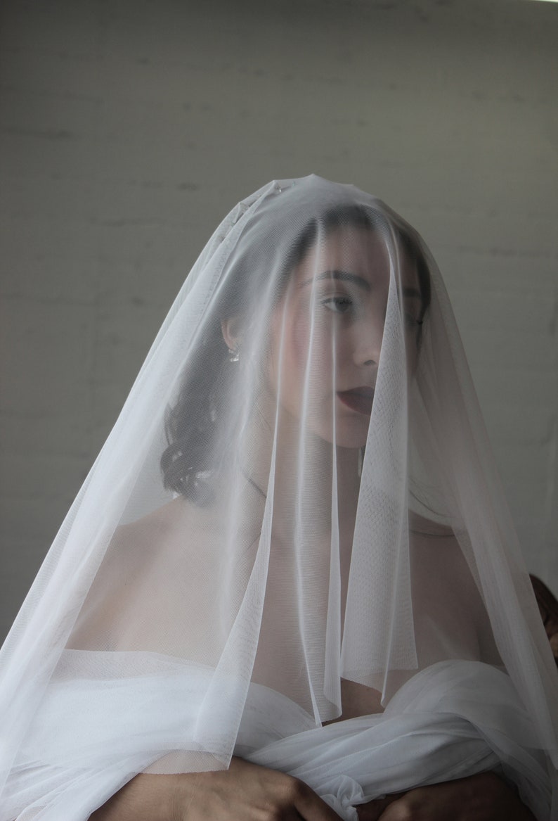 Drop Veil, Veil, Retro Veil, Mantilla Veil, Circle Veil , Blusher Veil, Finger Tip Veil, Bridal Veil, Bridal veil ballet blusher veil, Veil image 1