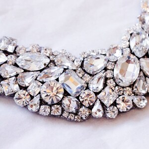 Classic Old Hollywood Rhinestone Crystal Necklace Fits Perfect On Your Neck image 3