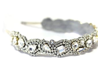 Gatsby Inspired Swarovski Vintage Crystal Rhinestone Headband