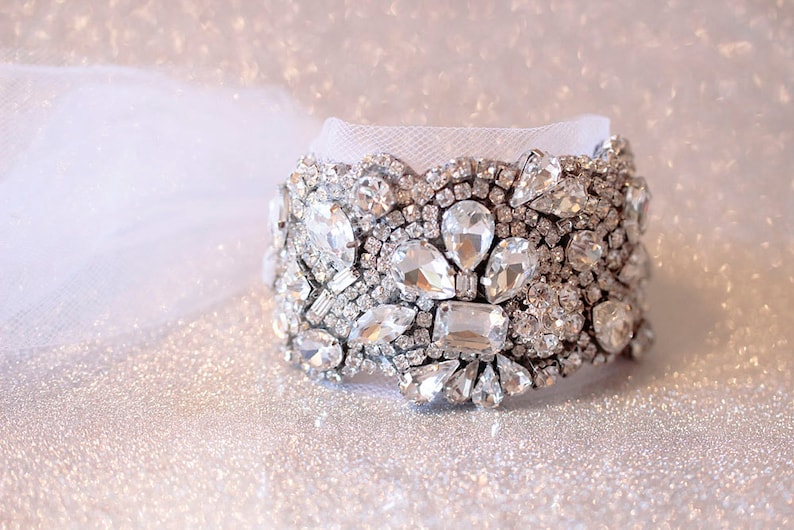 Precioso impresionante Cristal Diamante Bra Correas