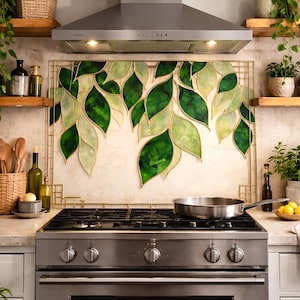 Floral Relief Glas Küche Backsplash - Stein geschnitzte Blume Design