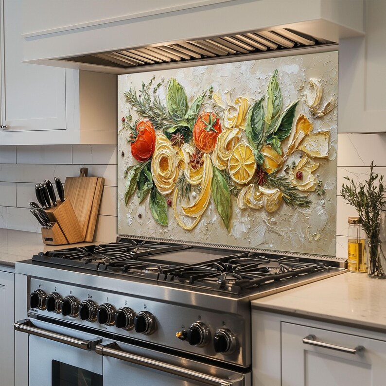 Lemon Splashbacks Italian Lemon Pasta Backsplash – Tempered Glass Kitchen Backsplash ...