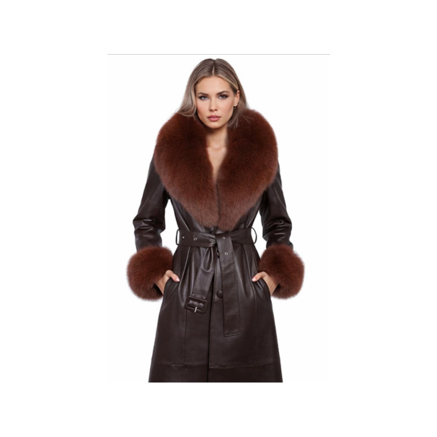 Cappotto In Eco-pelliccia Con Colletto Ampio – ANOUK Fashion - Foto 5