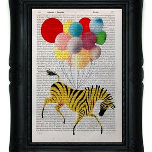 BALLOONIST Print Poster Mixed Media Painting image 2