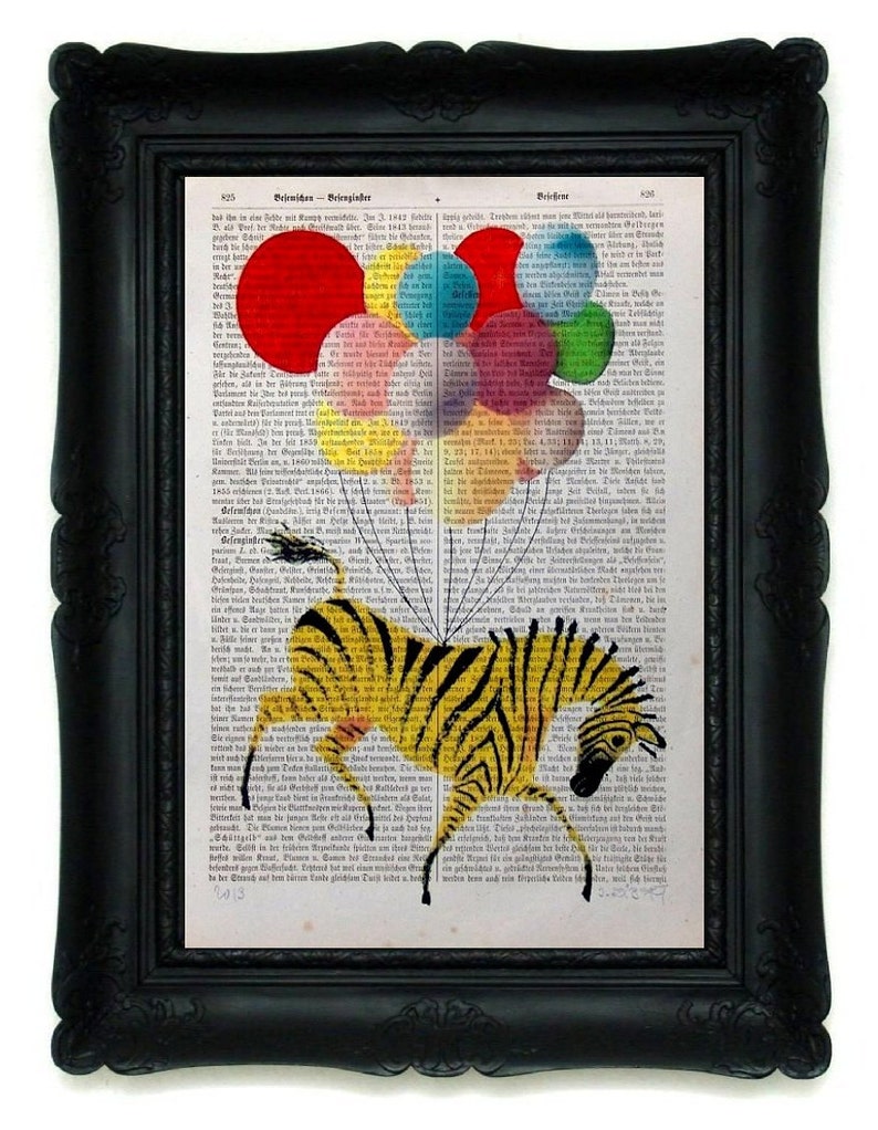 BALLOONIST Print Poster Mixed Media Painting image 2