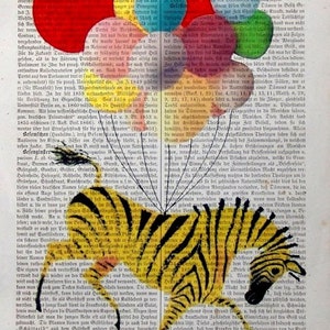 BALLOONIST Print Poster Mixed Media Painting image 1