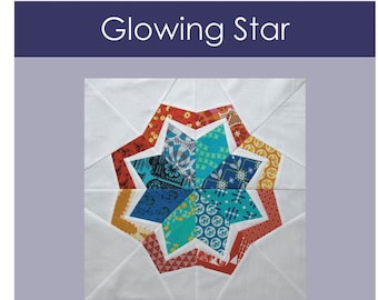 Paper-Pieced Quilt Blocks Pattern - "Glowing Star"