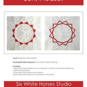 Paper-Pieced Quilt Blocks Pattern - &quot;Sun, Please&quot;