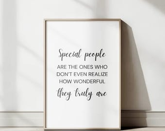 Special People Are Wonderful Poster | Minimalist Typography Wall Art | Romantic Love Quote Print | Modern Bedroom Decor | Framed Quote Art