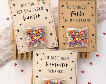 Klein, printbaar cadeautje – feestartikel met snoepjes – zelfgemaakt cadeautje voor gasten – PDF-download